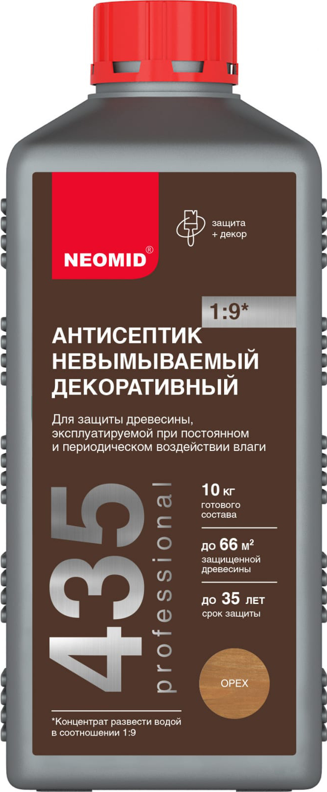 Антисептик для дерева NEOMID 435 декоративный концентрат 1:9 (1кг) — цена в  Старом Осколе, купить в интернет-магазине, характеристики и отзывы, фото