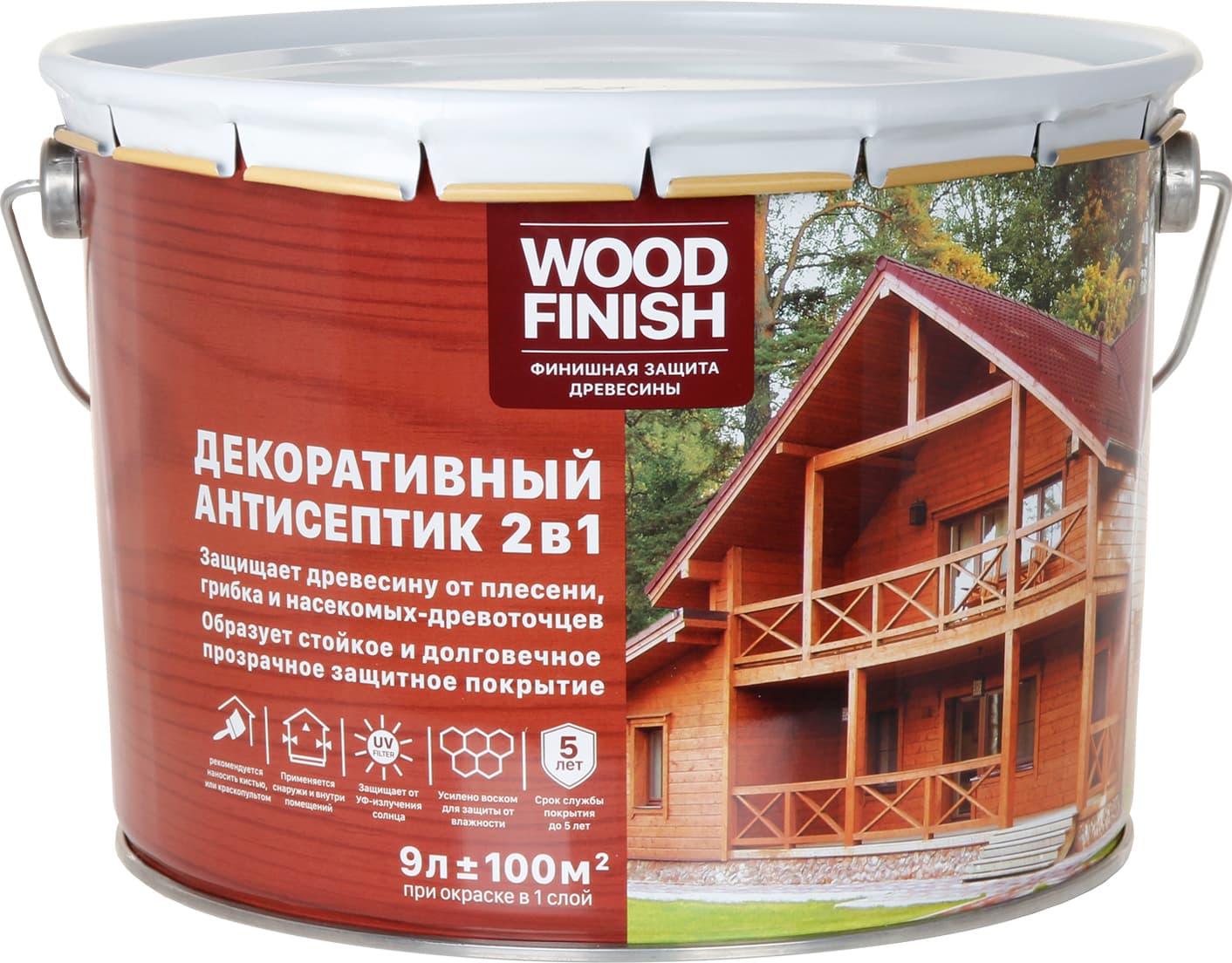 Антисептик для дерева HUSKY Wood Finish 9 л сосна декоративный