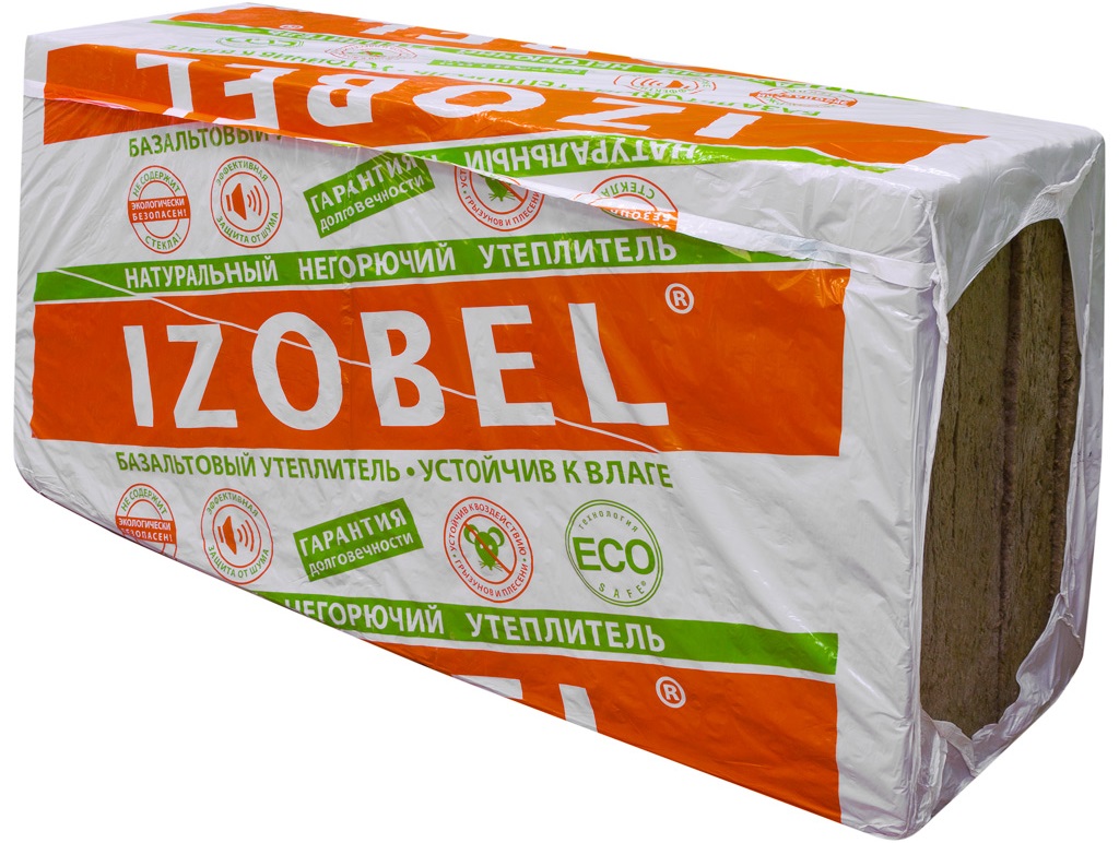 Утеплитель базальтовый IZOBEL Л-25 100х600х1200 мм 2,88 м2 0,288 м3 4 шт